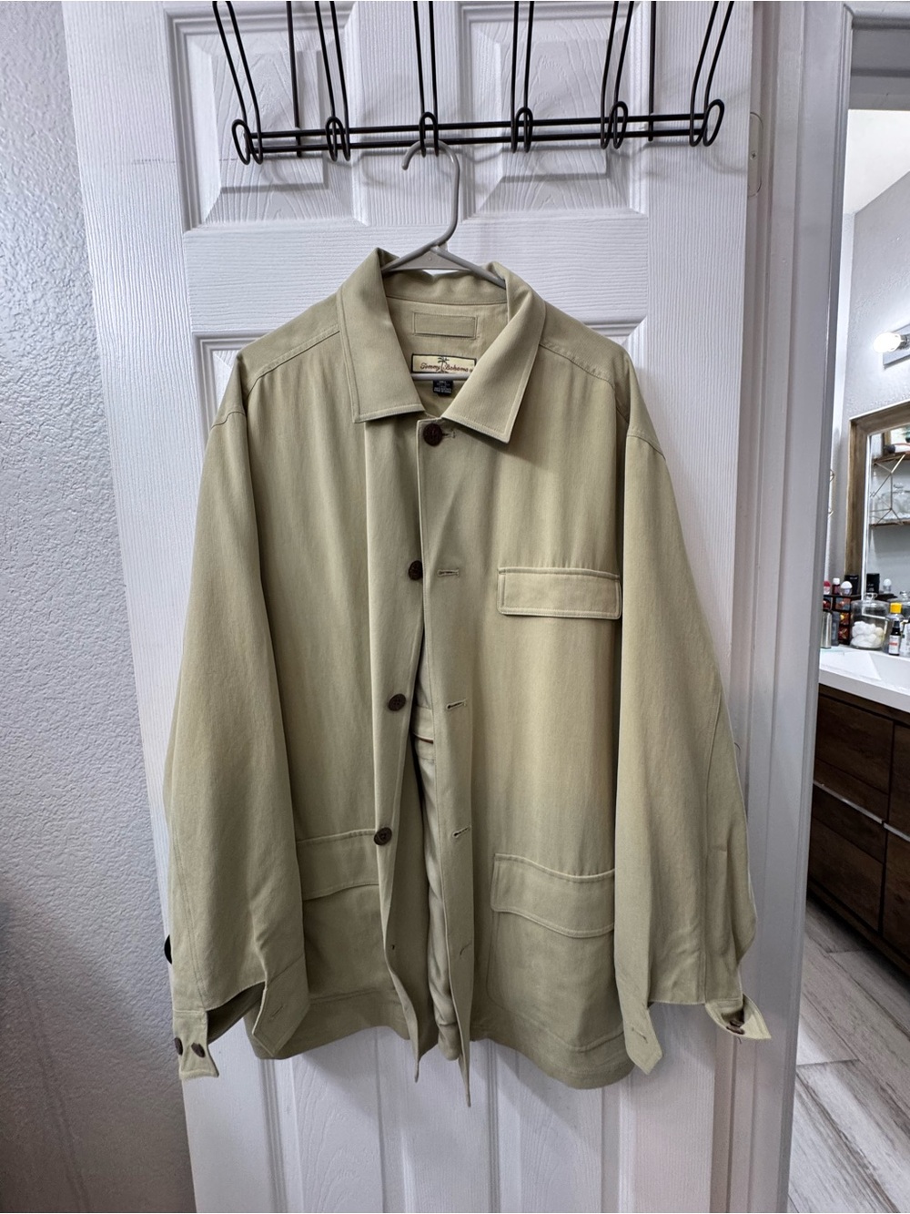 Tommy Bahama Light Olive Men's Lightweight Shirt Jacket